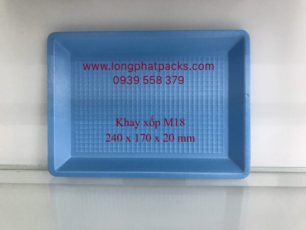 khay xốp M18 xanh dương